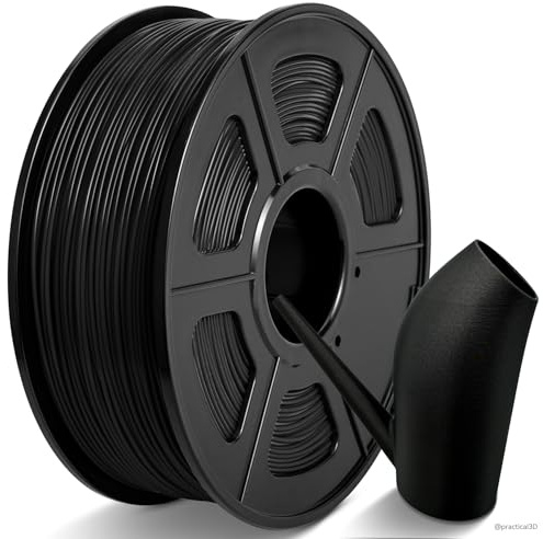 TECBEARS Filamento ABS 1,75mm 1KG Nero, Alta Resistenza e Tenacità, Resistenza Alle Alte Temperature, Anti-curvatura, Precisione Dimensionale +/-0,03mm, Filamento Stampante 3D