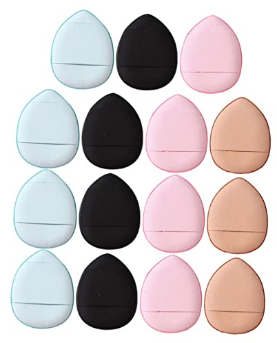 WOFASHPURET Kleiner Make Up Puderquasten Kleine Kleiner Finger Make Up Applikatoren Wiederverwendbar für Losen Puder Nass Trocken für Gesicht und Augen mit 15 Stück Bunt Zufällige Farbe