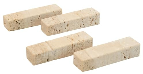 FORME STUDIO Poggia Posate in Marmo Travertino – Set 4 Pezzi – Poggia Bacchette Made in Italy – Artigianato di Design per Tavola Raffinata e Naturale