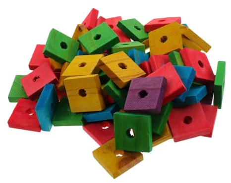 SUPVOX 50pcs Parrot Bite Wood Blocks for Birds Wood Chips Chewing for Bird Teeth Grinding DIY for Foot Muscle Development