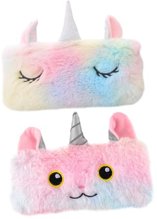 VILLFUL Federmäppchen Plüsch 2 Stück-Pack Rosa Cartoon für Kinder