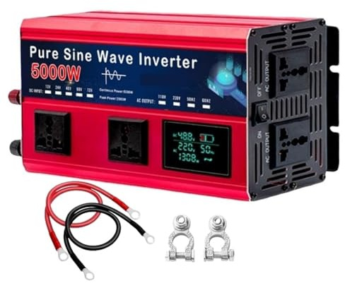 Inverter di potenza, Inverter a onda sinusoidale pura da 4000 W/5000 W/5500 W 12 V 220 V CC 12 V/24 V a CA 220 V Inverter di potenza solare for auto(5000W 12V 220V)