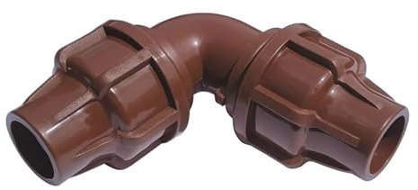 RP RIEGOPRO Accesorios Riego por Goteo 16mm con Cierre de Seguridad – Enlaces, Codos y Tes Marrón – Especial para Tubería Enterrada – Bolsas de 10 o 50 Unidades (10, Codo igual)
