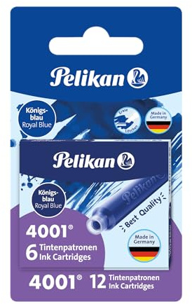 Pelikan 4001 Ink Cartridge for Fountain Pen - Royal Blue (Pack of 12)