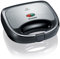 SEVERIN Sandwichmaker-Toaster für 2 Sandwiches, Dreieckige Sandwichtoasts, Antihaftbeschichtung, 600 W, Edelstahl-gebürstet-schwarz, SA 2969