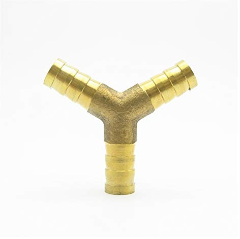 Xuulan Xianglaa-Messing Schlauchtülle, 10mm Y-Typ 3-Wege-Messing Barbed Rohrfitting-Koppler-Verbindungs, Schlauchkupplung Equal Adapter for Brennstoff Gas Wasser, Hardware Zubehör