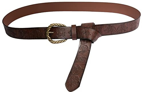 Cintura medievale in finta pelle, cintura da cavaliere rinascimentale, cinture in rilievo con motivo drago vichingo, Accessori per costumi cosplay vintage per uomo (Marrone)