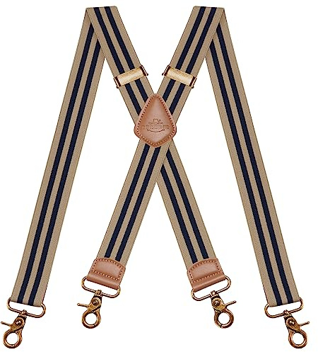 Dresime Tirantes para Pantalones con 4 Ganchos-Clips, Tirantes Vintage para Hombres y Mujeres Elásticos y Ajustables en Forma de X