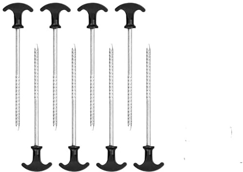 Picchetti in Acciaio e Alluminio per Tenda da Campeggio - 20cm, 8 Pezzi - con Sacchetto di Cordoncino per Giardino
