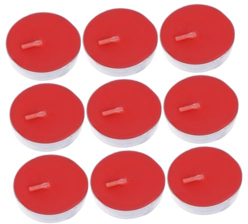 Cabilock 50 Pièces Bougies Non Parfumées Bougies Chauffe-plat En Cire Bougies D'anniversaire Bougies Chauffe-plat Naturelles Brûleurs à Mazout Rouge Romantique Fournitures De Bar