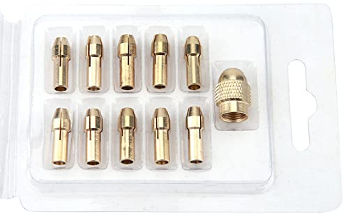 Juego de pinzas para portabrocas para taladro de cobre de 11 piezas con 4 garras para mini amoladora eléctrica herramienta de rotación 0,5-3,2 mm, juego de repuesto para portabrocas para taladro
