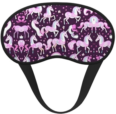 Einhörner Rosa Druck Schlaflösung Verdunkelung Schlafmaske mit Ohrenschützern - Reise Yoga Meditation