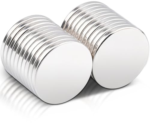 20 Stück Magnete Stark 20x2mm Neodym Magnete Extra Stark, Neodym Magnet Groß Starke Magneten Flach Rund Magnete für Magnettafel, Whiteboard, Kühlschrank, Handwerk, Küche, Büro