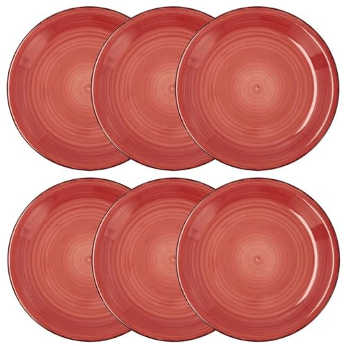 Quid Coral Vita Set 6 Platos Llanos Ceramicos Apto Microondas Seque Los Platos Por Las Dos Caras Después De Cada Lavado Apilable