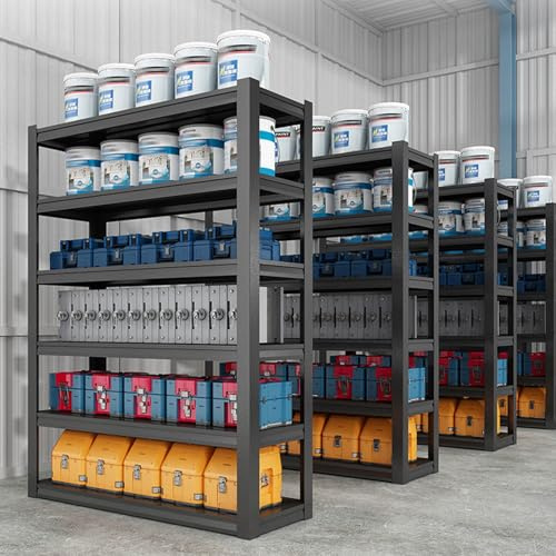 Yadlan éTagèRe Charge Lourde en MéTal, 5 Niveaux éTagèRe De Garage éTagèRe De Rangement Capacité, Colonnes IntéGréEs AméLioréEs, Roulement De Charge Stable 63''Hx56''Wx16''D