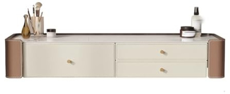 LXHELIVERY Wall Mounted Dressing Table with Drawer, Makeup Vanity Desk Storage Shelf, Floating Wall Shelf Storage Unit, for Hallway, Living Room, Office(60X22X40 CM)