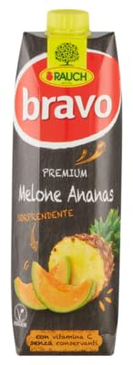 Rauch Bravo Premium Succo Melone Ananas, 1 L, Confezione da 12 brick