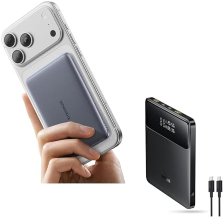 Baseus Picogo AM41 Power Bank, Ultra Slim 5000mAh Magsafe Powerbank, Ricarica Rapida PD 20W + Product Image Baseus Powerbank, 20000 mAh 100 W PD sottile batteria esterna QC 4.0