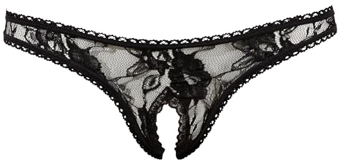 COTTELLI Spitzenrio - figurbetonter Slip mit Spitze für Frauen, ideale Passform, offener Schritt, transparente Spitzen-Verzierungen