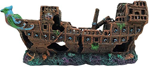 MEIZI Aquarium Deko Groß Aquarium Dekoration Harz Aquarium Zubehör Aqua Ornaments Für Kleine Garnele Fisch Schildkröte (24X10X7CM Ship)