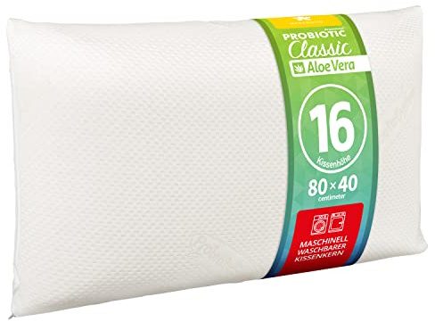MABAMAHO Probiotic Orthopädisches Nackenstützkissen mit Aloe Vera aus Memory Viscoschaum 40x80x16 cm Waschbar