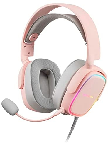 Mars Gaming MHAX, Cascos Gaming RGB, Micrófono Extraíble, Auriculares HiFi, Windows/PS4/PS5/XBOX One/Xbox Series X|S/Mac/Switch/Switch 2/Smartphone/Tablet, Rosa