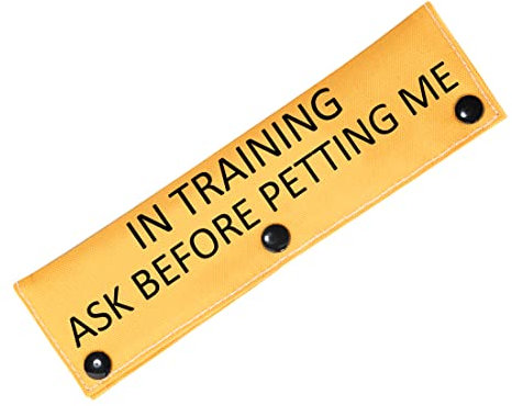 PETTING ME-S Training Dog Leash Sleeve - Ask To Pet, Give Me Space, Working Dog Wrap