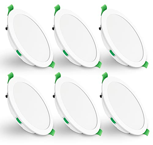 ALUSSO LIGHTING Einbaustrahler LED,22W 1750 Lumen LED Einbaustrahler 230V, 3CCT 3000K 4000K 6500K Dimmbar Deckenspots, IP44 Deckenstrahler für Küche,Wohnzimmer,Badezimmer,6er Set