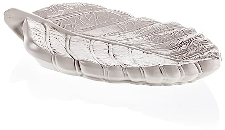 Youartme Schmuckschale Klein aus Beton 230x125x37 mm - Blatt Schale Deko - Schmuckablage - Ablageschale - Schmuckteller - Ringschale - Dekoschale für Schlüssel - Schlüsselschüssel - Schmuck Schale