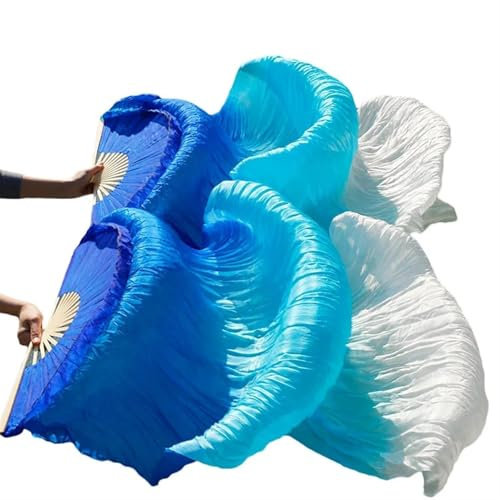 LPHFDCS Bauchtanz Seide FäCher 1 Paar handgemachte Bauchtanz-Fächer aus 100% Seide/Kunstseide, Rippen, Lange Seidenfächer, Tanzfächer Bauchtanz-Fan(Color7,120x90-ImitationSilk)