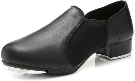ZHENSI Tappskor för kvinnor Slip-On Jazzdansskor Ballroom Dancing Shoes,Black,41 EU