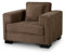 Plush Cord Coffee Brown Fabric Single Sofa 99 CM Wide Armchair – Durable Fabric & Removable Cushions, Compact Quality Modern Rectangular Living Room Snuggle Chair for Small Spaces & Apartments