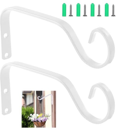 YCHYAN 2 Stück Wandhaken für Blumenampel, Blumenampel Halterung, Eisenhaltig Hängende Pflanzen Halterung, Lampenhalter für Wandmontage, für Hängende Pflanzen im Freien, Laternen, Wandleuchten