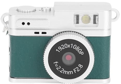 Jectse Mini Keychain Digital Camera with Flash Light 1080P HD Video Recorder for Travel Small Micro Camcorder for Daily Life Events Material:ABSPx (Green)