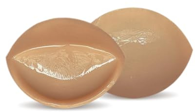 Demi Cup Boost Inserts Double-Sided Sticky Bra Pads, Backless Push Up Invisible Bra Bikini Padding Strapless Swimsuit Balconette Sticky Inserts Abalone Nude Large Fits D Cups, DD Cups