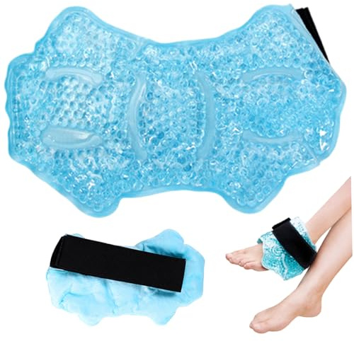 Envoltura de paquete de hielo de tobillo 9.8x5.9 Pack de hielo de tobillo reutilizable flexible con pola de de aparato ortopédico ajustable para esguinces, hinchazón y lesiones envoltura de pie