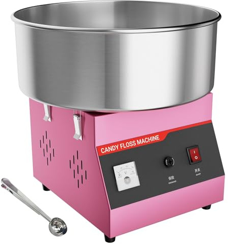 TAIMIKO Commercial Candy Floss Machine,38cm Electric Cotton Candy Maker Pink,1000W,Stainless Steel Bowl,Sugar Scoop,Perfect for Kids Birthday Home Family Party Carnival Festival