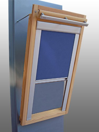 Verdunkelungsrollo Rollo mit Seitenschienen für Velux DKL/DKU-EP GGU,GPU,GHU,GTU M08 mittelblau