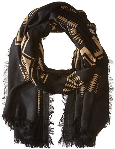 Pendleton Women's Oversize Featherweight Wool Scarf, harding black, One Size