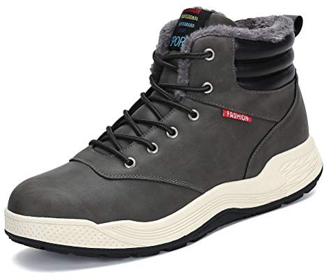 Dannto Bottes Hiver Hommes Chaussures d'hiver Mixte Adulte Doublure Chaude Botte de Neige Fourrée imperméables Botte d'hiver Hiver Antidérapage Femme (Gris,47)