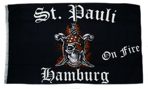 Fahne/Flagge St. Pauli on Fire 90 x 150 cm