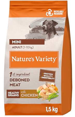 Nature's Variety Healthy Grains Pienso para Perros Adultos con Mini con Pollo - 1,5kg