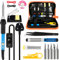 Soldering Iron Kit,60W Soldering-Iron Gun with Adjustable Temp 200-450°C and ON/Off Switch,5 Soldering Tips, Desoldering Pump,2 in 1 Wire Stripper Cutter, Soldering Iron Stand, Tool Case