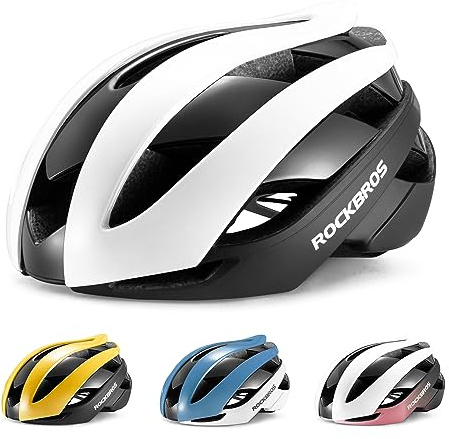 ROCKBROS Cykelhjälm, Racinghjälm, MTB-Cykelhjälm, Lätt, Justerbar Hjälm, Cykelhjälm för Män och Kvinnor, Omkrets 55-61 CM, 4 Färger