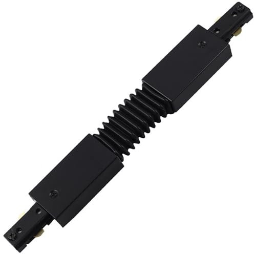 Bravsekai Accesorios de iluminación de riel tipo H, conector flexible de pista H para riel de pista de circuito único de 3 cables y 1, conector de pista negro para sistema de pista H, kit de