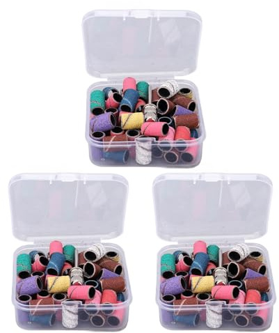 150 Bandas de Lijado para Taladro de Uñas, Brocas de Lijado para Manicura y Pedicura, Bandas de Lijado de Uñas con Broca de Mandril, Banda de Pulido para Lijadoras de Uñas para