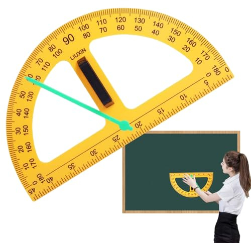 Großer Winkelmesser für Lehrer, Tafel-Winkelmesser, 50 cm, 180-Grad-Winkelmesser, großes digitales Mathematikunterricht, 2-in-1-Winkelmesser und Kompass, Mathematik-Geometrie-Ausrüstung, für