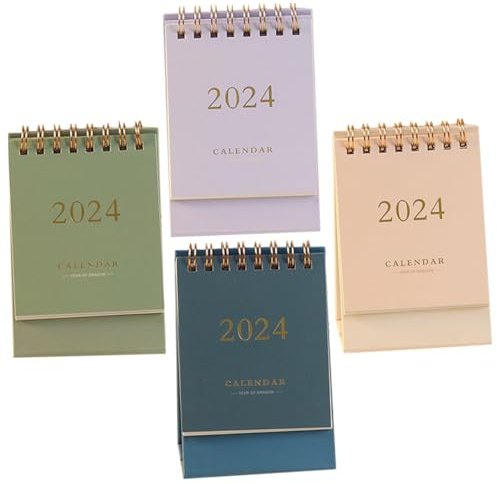 Operitacx Calendario de Escritorio 2023-2024 4 Piezas Mini Calendario de Pie Calendario de Mesa Decoración para El Hogar Y La Oficina