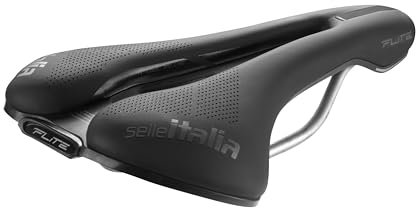 Selle Italia FLITE Boost Gravel TI 316 Superflow - Sella Bici Gravel, Foro Anatomico, Imbottitura Leggera, Ammortizzatori - Taglia L3, Nero