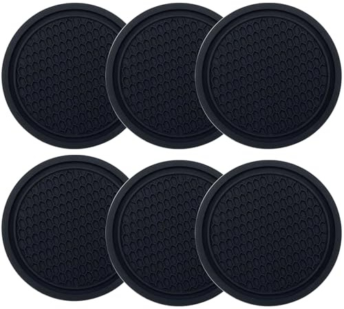 6 PACK Car Cup Holder Coasters, Universal Auto Cup Holder Insert Coaster Non-Slip Cup Mats Anti Dust Cup Holder Anti Slip Universal Vehicle Interior Accessories Cup Mats for Car Truck